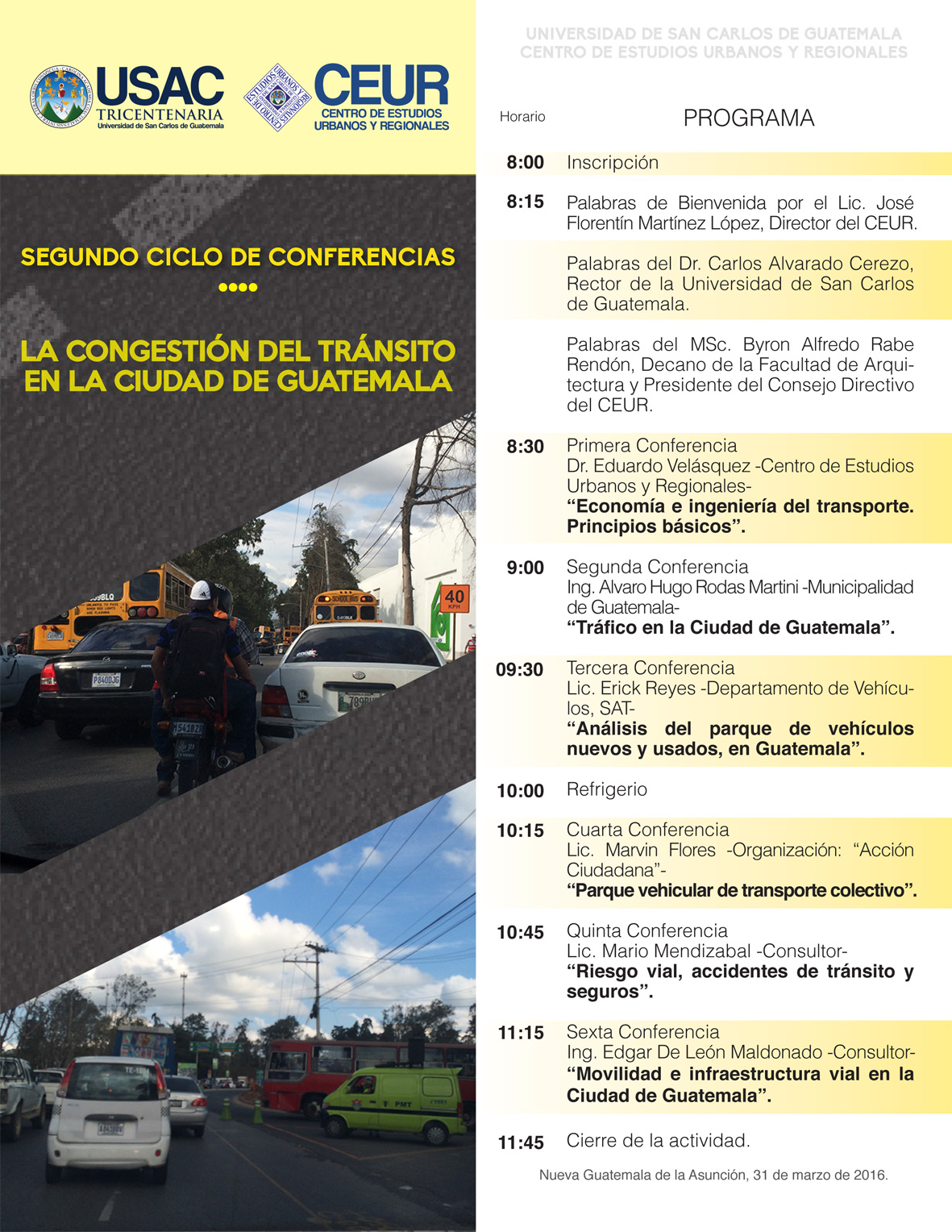 La congestión del tránsito en la Ciudad de Guatemala