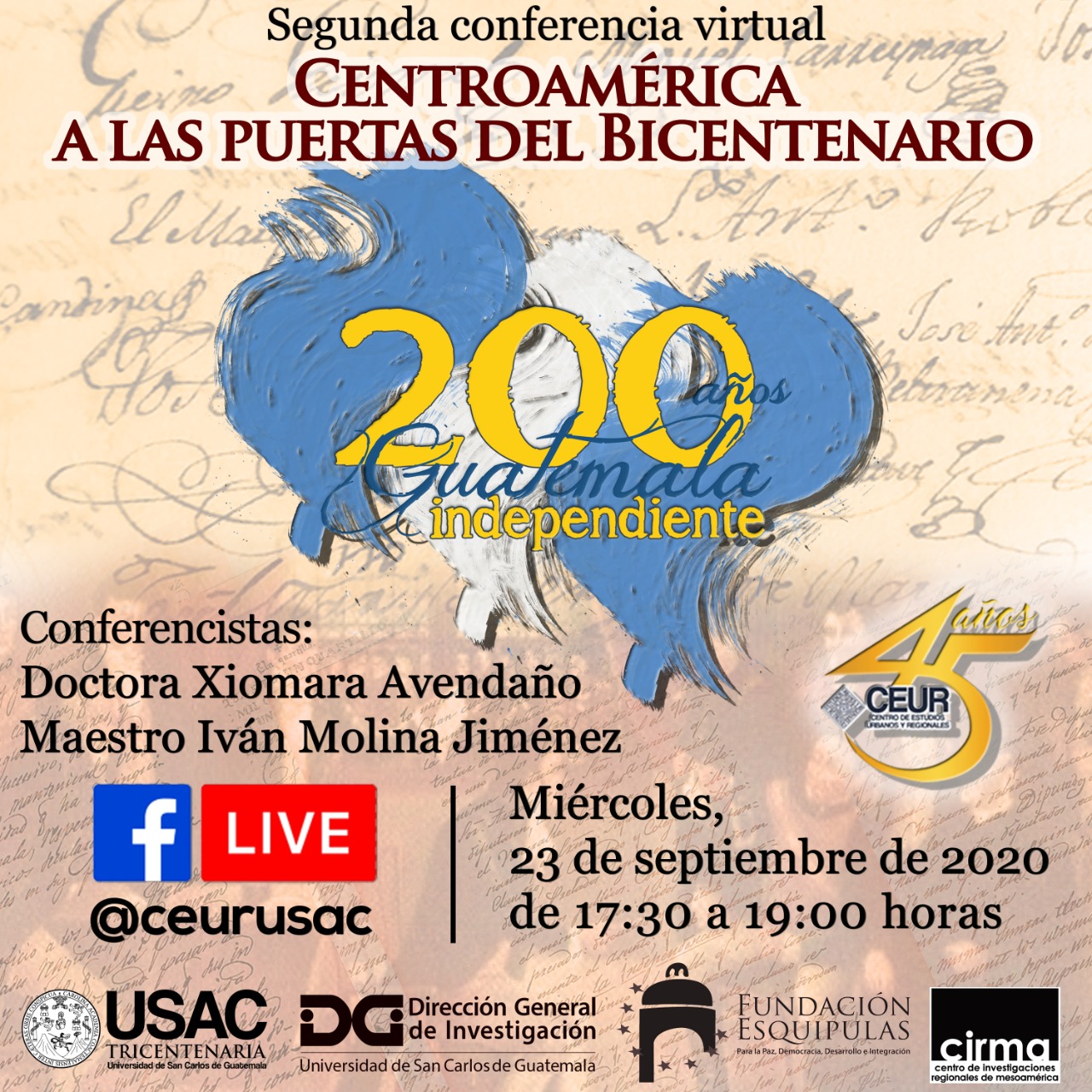 SEGUNDA CONFERENCIA Centroamérica a las puertas del bicentenario #CEUR