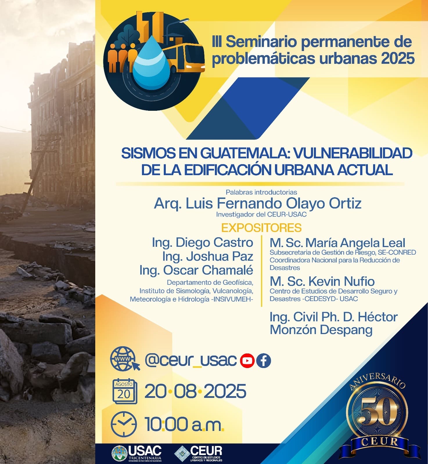 Sismos en Guatemala: Vulnerabilidad de la edificación urbana actual