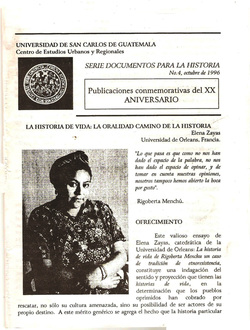 Rigoberta Menchú, la historia de vida: la oralidad camino de la historia