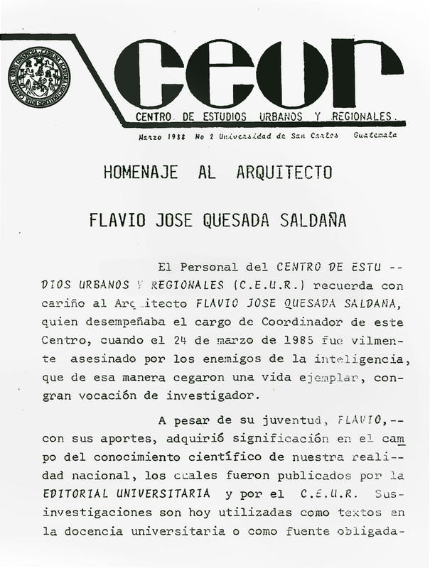 Homenaje al Arquitecto Flavio Quesada