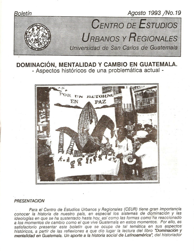 Dominación, mentalidad y cambio en Guatemala.